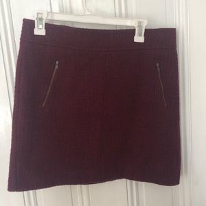 Loft red twill skirt